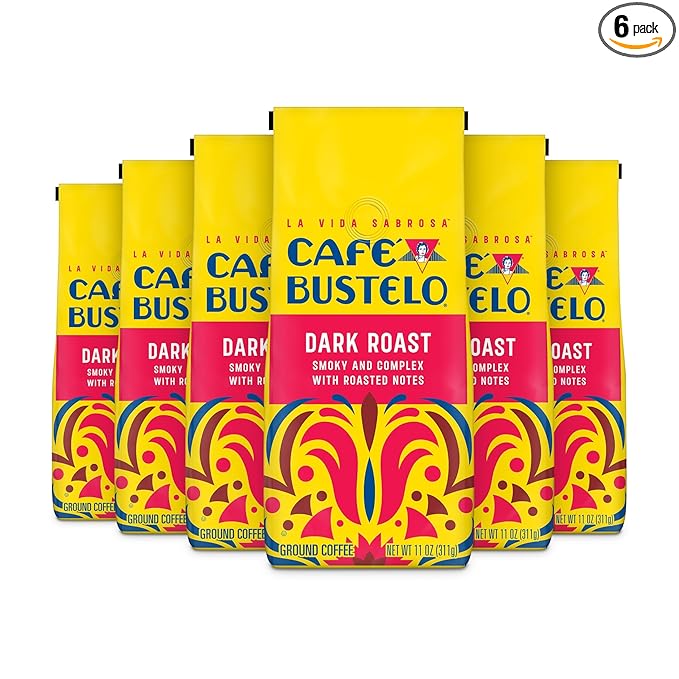 Café Bustelo Dark Roast Ground Coffee, 11-Oz. Bag (Pack of 6)