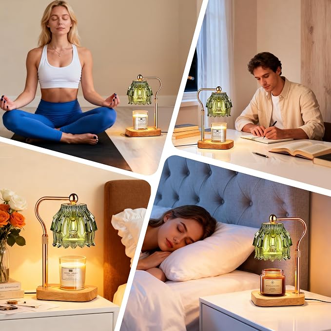 Candle Warmer Lamp with Timer Dimmer - Birthday Gift for Women Mom, Electric Wax Melter Warmer Adjustable Height for Jar Candles Housing Warming Home Decor