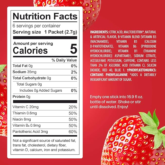 PeakH20 Electrolytes Powder Hydration Packets | Strawberry | 72 Servings | Sugar Free Water Flavor Packets for Workout Recovery