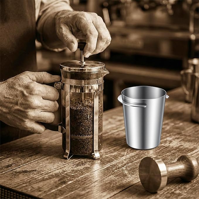 Coffee Dosing Cup 58mm Stainless Steel Espresso Dosing Cup Espresso Machine Accessories Compatible with 58mm Portafilter