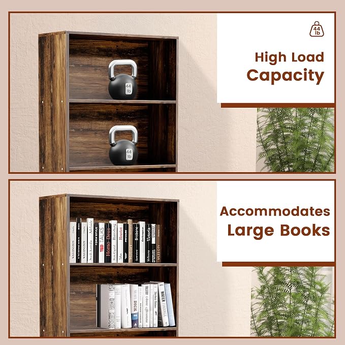 GRUSIGN 71" Tall 6-Tier Bookshelf, Large Open Display Bookcase with Ample Storage, Floor Standing Book Shelf for Living Room, Home Office, Bed Room, Brown