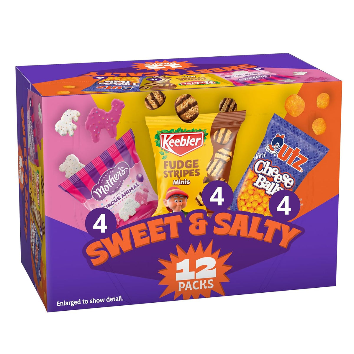 Keebler Sweet & Salty Variety Pack, 10-Count Box, Mother’s Circus, Keebler Fudge Stripes, and Utz Cheese Balls, 10 oz