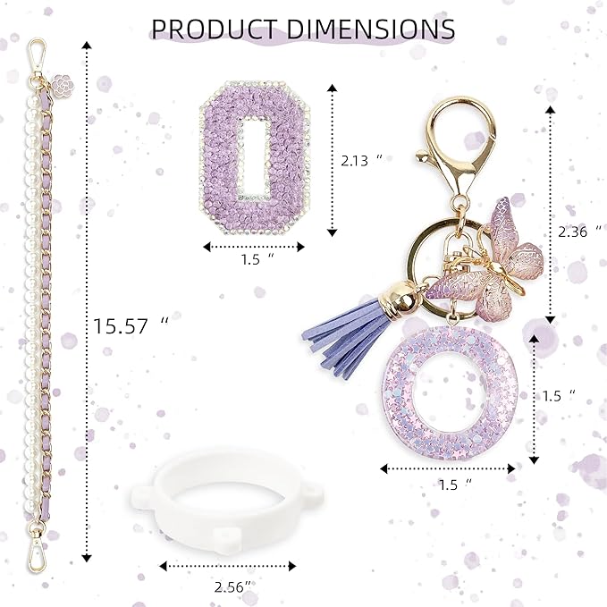 Letter Handle Strap Accessories with Cute Initial Charm Compatible with Owala Water Bottle 24oz 32oz 40oz Owala Kids