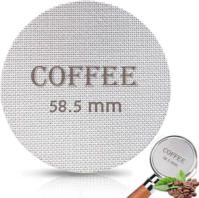 Puck Screen 58.5mm Reusable Puck Screen for Espresso Portafilter, 1.7mm Thickness 150μm 316 Stainless Steel Screen Filter Basket Compatible with Espresso Machine