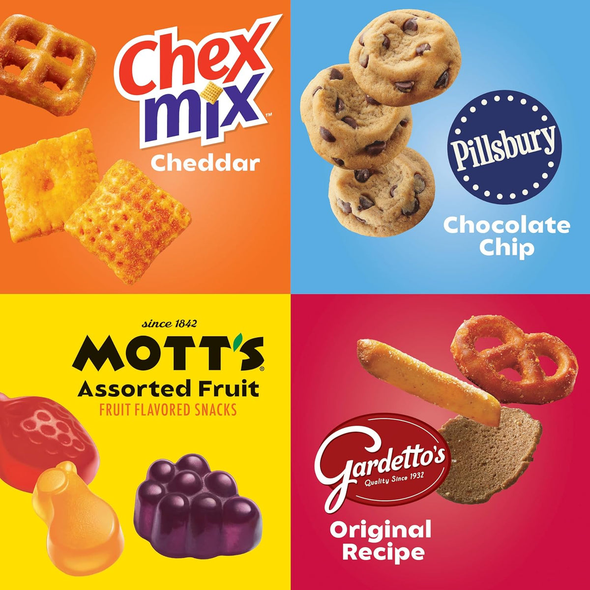 Chex Mix, Mott's, Gardetto's, Pillsbury Cookies, Snack Time Faves Variety Pack, Snack Bags, 20 Ct, 26.5 oz