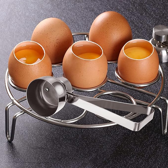 SHIDOW Egg Cracker Topper Set, Soft Hard Boiled Eggs, Egg Cutter, Egg Whacker, Egg Hammer Touch Egg Opener, Egg Separators for Raw, Soft, Hard Boiled Eggs