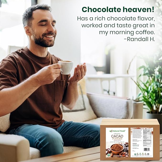 Premium Organic Cacao Powder - 55 lbs - Extra Rich - The Essence of Dark Chocolate - Product of Switzerland - 100% Pure Cold-Pressed, Vegan, Non GMO, Gluten Free, Kosher
