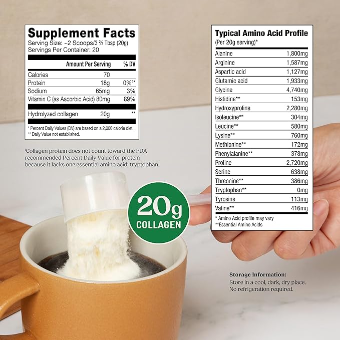 Bulletproof Unflavored Collagen Peptides Powder with MCT Oil, 14.3 Ounces, Grass-Fed Collagen Protein for Skin, Bone and Joint Support, Pasture Raised, No Added Hormones