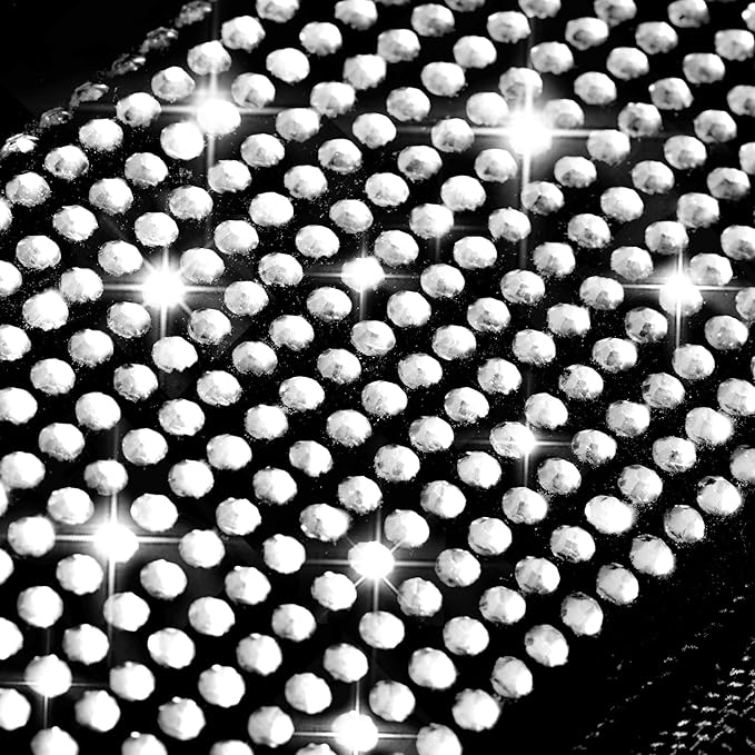CAR PASS Bling Diamond Car Mats Shining Carpet Crystal Rhinestones Sparkly Glitter Floor Mats with Anti-Slip PVC Heel Pad Universal for Automotive SUV, Sedan, Van, 3pcs for Girl Women, Black Silver