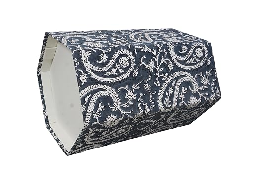 Generic 3.3 Gallon Cotton Hand Block Printed Paper Waste Basket |Small Decorative Trash Can for Housewarming Gifts in Living Room, Bedroom, Bathroom | Eco-Friendly, Plastic-Free (1, DARK BLUE MUKAT)