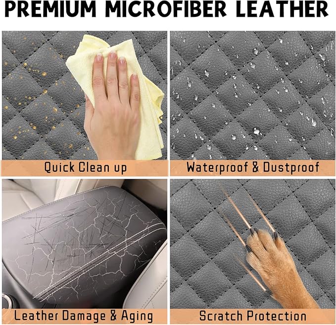 Center Console Cover Compatible with Ford Mustang Mach E 2021-2025 Leather Armrest Box Cushion Cover Middle Console Pad