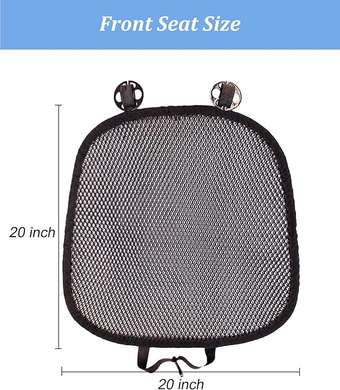 YUNZLAN Breathable 3D Air Mesh Car Seat Pad,Summer Cool Chair Seat, Car Seat Pads, Home Office Chair, Wheelchair 20" x 20" (Black, 1 Pack Seat Pad)