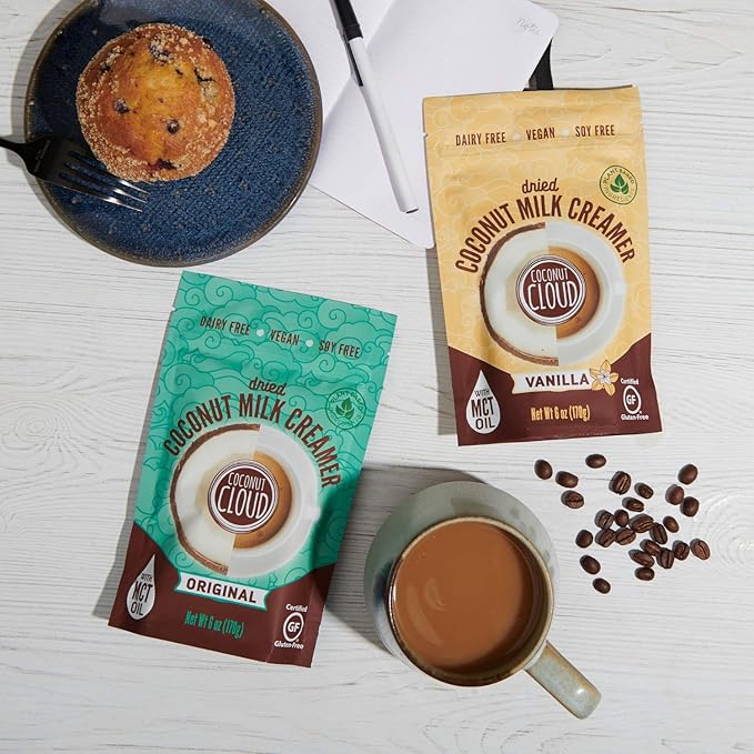 Coconut Cloud: Shelf Stable Vegan Coffee Creamer | Keto Friendly, Unsweetened Coconut Milk Powder | Low Sugar, Dairy Free, Non-GMO, Plant Based, Gluten & Soy Free, USA Made, Original 6 oz