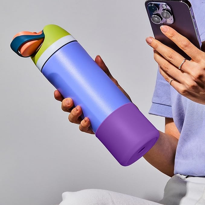 Silicone Water Bottle Boot for Owala 32 oz, Anti-Slip Protective Sleeve for Owala Twist & FreeSip & Flip Stainless Steel Water Bottle, Boot Bottom Base for Owala (Purple)