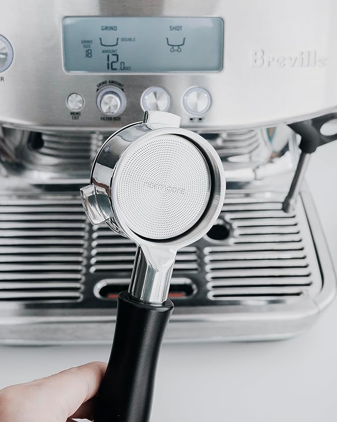 Normcore 54mm Precision High Extraction Filter Basket 18g, Fits Breville Sage Espresso Machines, 0.8mm Thick Stainless Steel, Includes 53.3mm Puck Screen, 200 Espresso Paper Filters
