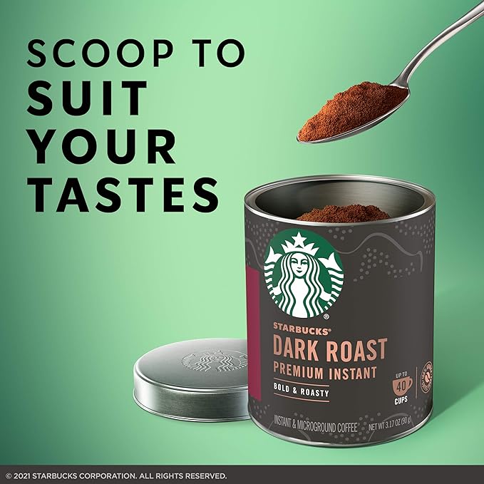 Starbucks Premium Instant Coffee — Dark Roast — 100% Arabica — 1 Tin (up to 40 cups)