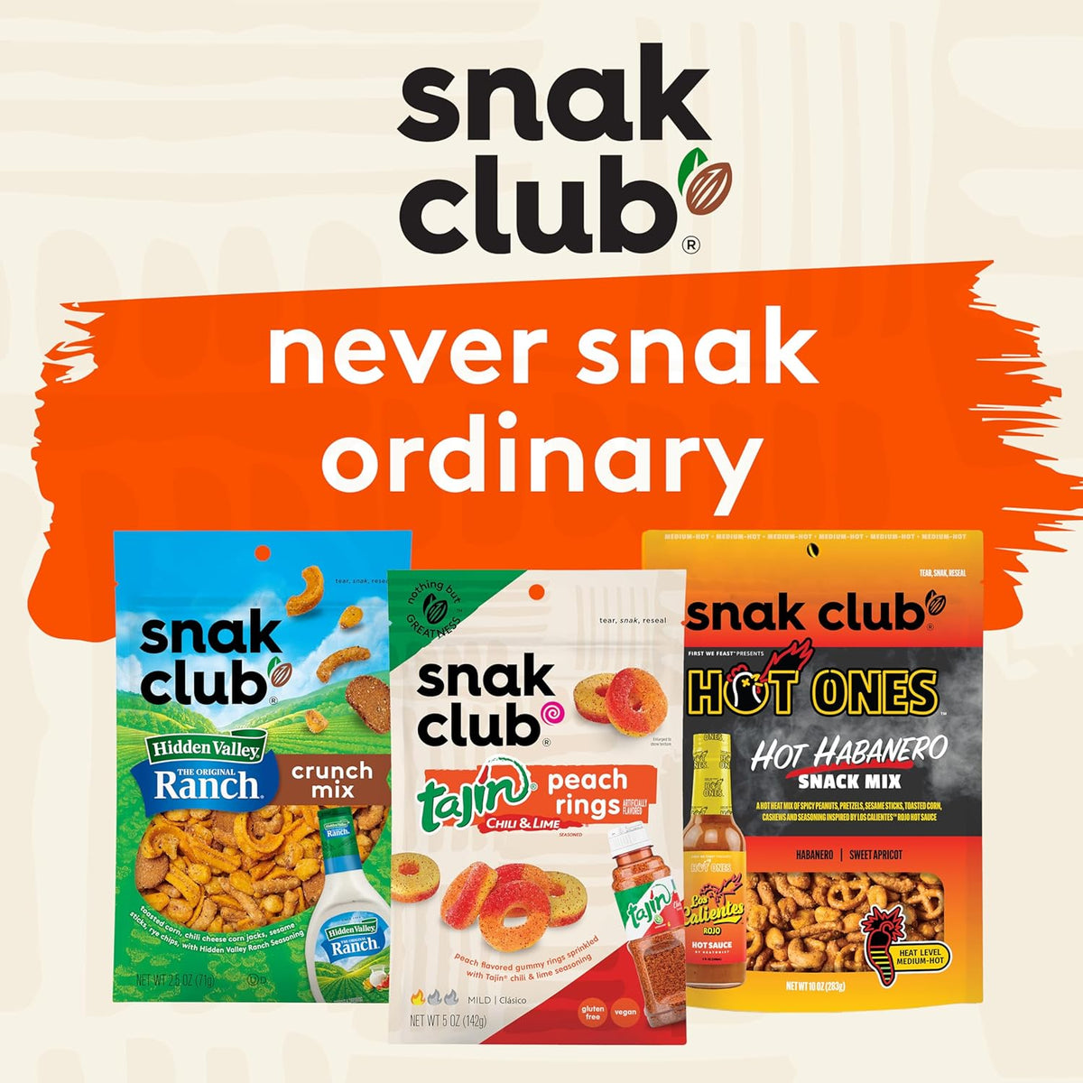 Snak Club Energizer Trail Mix with Roasted Salted Peanuts, Raisins, Chocolatey Candies, Roasted Almonds, Gluten-Free and Kosher Snack, 2 oz Bags, 12 Pack
