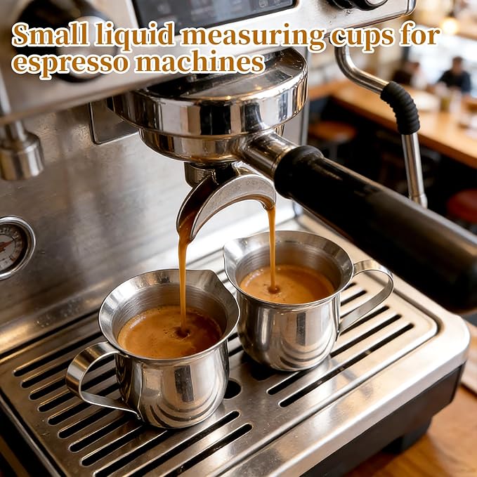 2PCS Stainless Steel Bell Creamer Milk Frother Cup Small Frothing Pitcher for Coffee Barista Cappuccino Shop Restaurant Bakery Kitchen