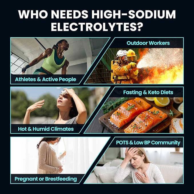 Venture Pal High Sodium Sugar Free Electrolytes Powder Packet, Zero Calories Hydration Packets with Vitamin, Sodium, Potassium & Magnesium, Electrolyte Drink Mix, Vegan, Keto Friendly, 16 Count