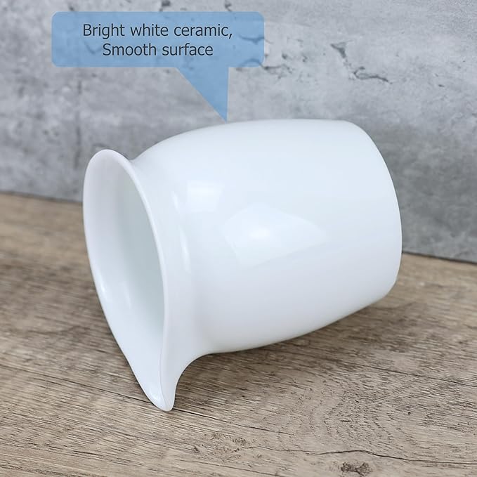 EIKS 2 Pack Ceramic Creamers Pitchers for Serving Coffee Tea Milk Salad Sauce Jam Maple Syrup, Capacity 6oz(200ml)
