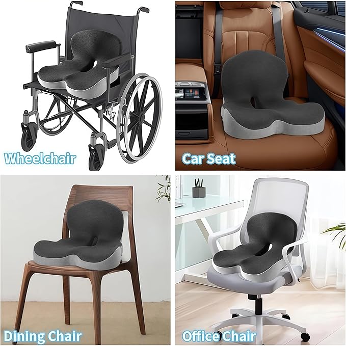 Orthopedic Cushion, 2026 New Orthopedic Cushion for Sciatica, Ergonomic Back Support & Sciatica Relief for Long Drives (Two-Tone)