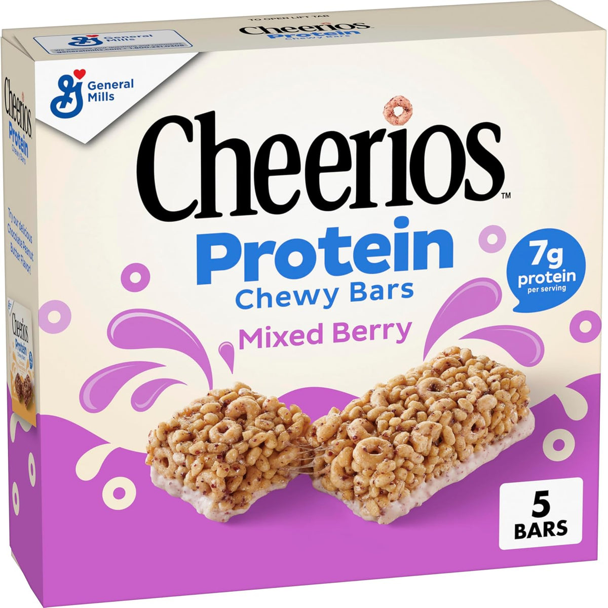 Cheerios Protein Chewy Bars, Snack Bars, Chocolate Peanut Butter, 5 Ct, 6.35 oz