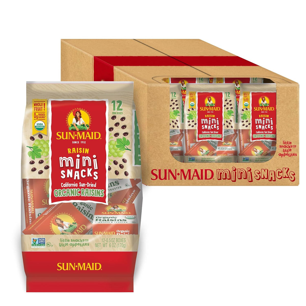 Sun-Maid Organic California Sun-Dried Raisins - 32 oz Resealable Bag - Organic Dried Fruit Snack for Lunches, Snacks, and Natural Sweeteners