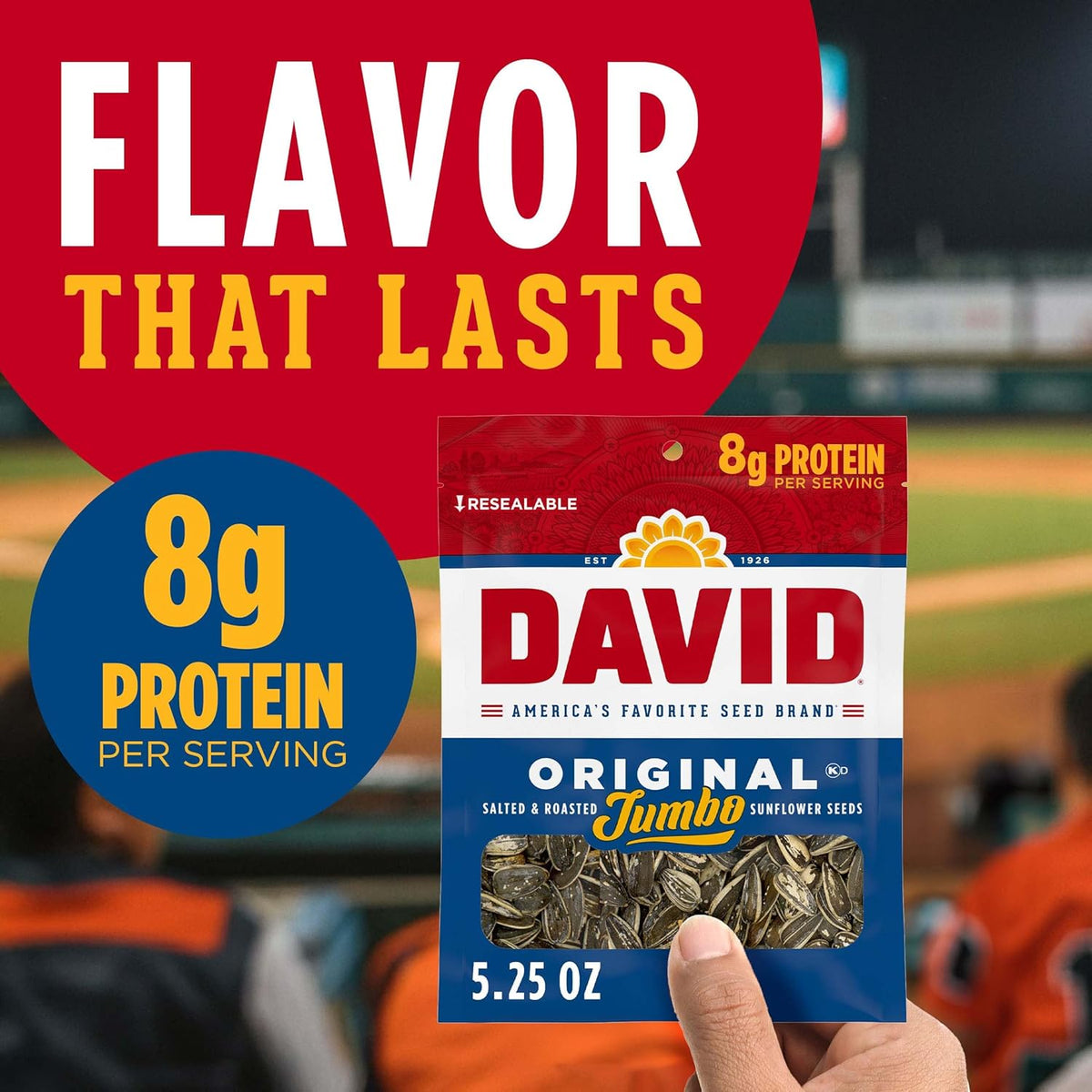David, Jumbo Sunflower Seeds, Original Flavor, 5.2 Ounce