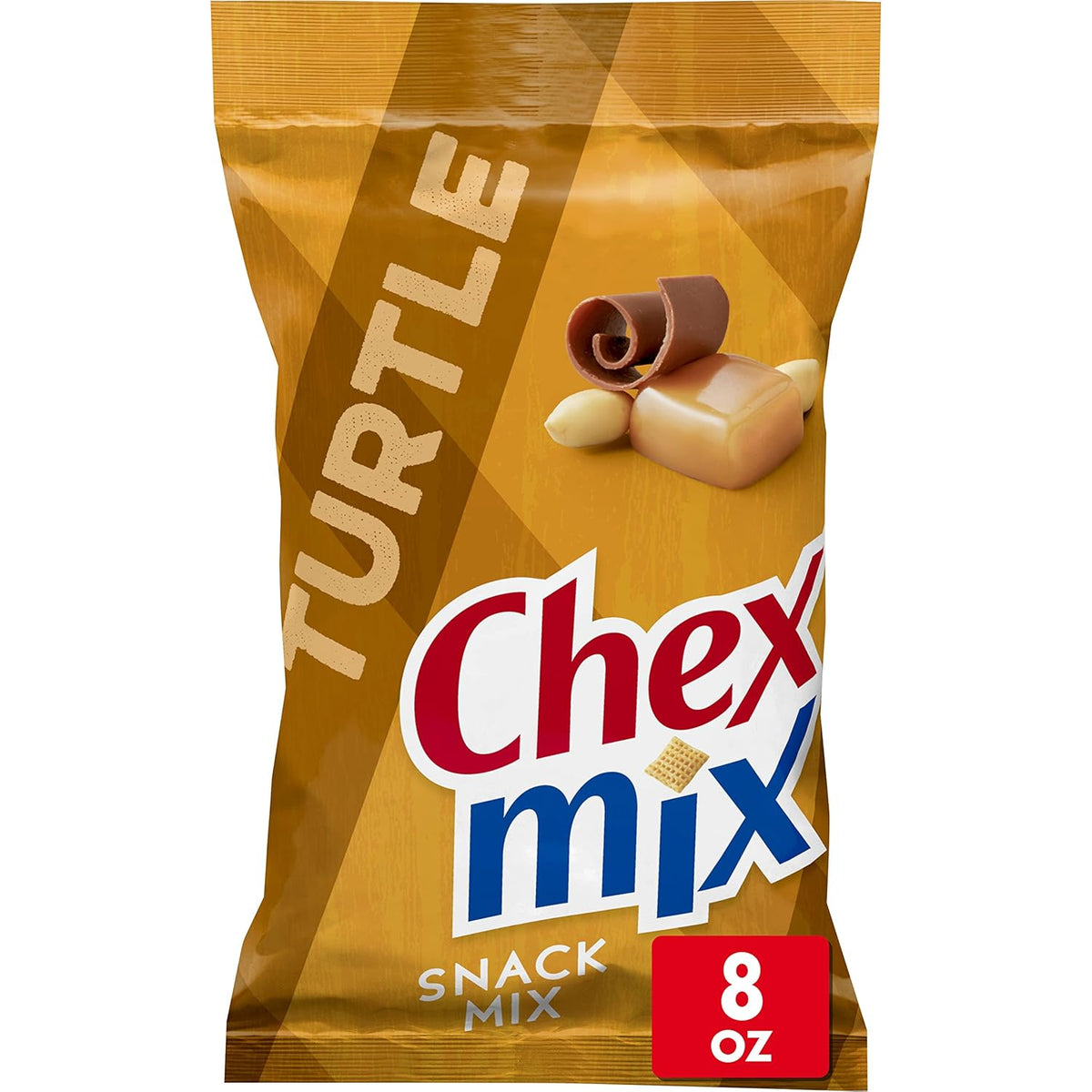 Chex Mix Turtle Snack Mix, Indulgent Snack Bag, Family Size, 13.5 oz