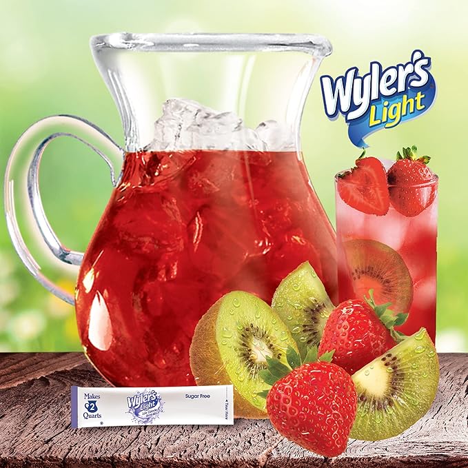 Wyler's Light Pitcher Packs, Water Drink Mix,Kiwi Strawberry,6 Pitcher Packets