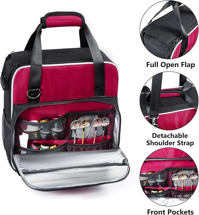 BAGSPRITE For Keurig K-Express Coffee Maker Travel Bag, K-Iced Single Serve Brewer Carrying Case with Multiple Pockets for Pods, Storage Bag With Shoulder Strap