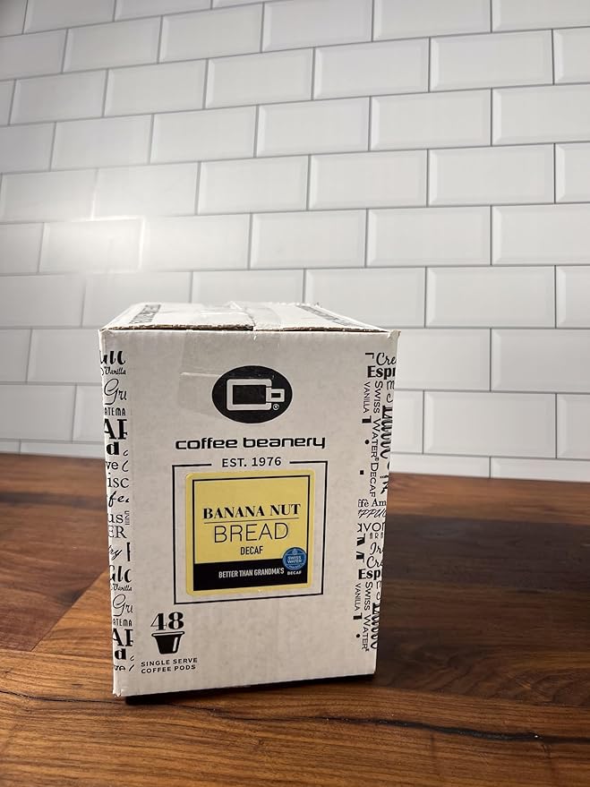 Banana Nut Bread Decaf Coffee Pods by Coffee Beanery | 96ct Bulk Medium Roast Arbica Coffee