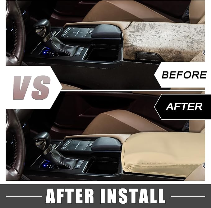 Car Center Console Pad Waterproof Armrest Seat Box Cover Protector for Lexus ES330 ES350 2005-2009 Beige