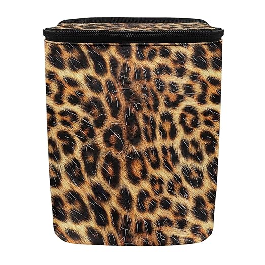 Brown Leopard Print Car Trash Can with Lid Leakproof Trash Bin Easy Installation Leak Proof Car Garbage Cans Fashion Interior Accessories for Truck,SUV,Sedan,Van