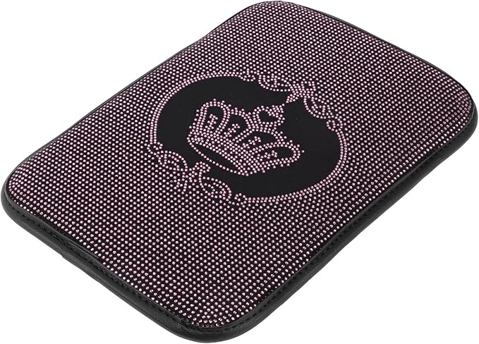 Car Armrest Cushion Pad Non-slip 12.20"x8.66" Suede Pink,Black Center Console Lid
