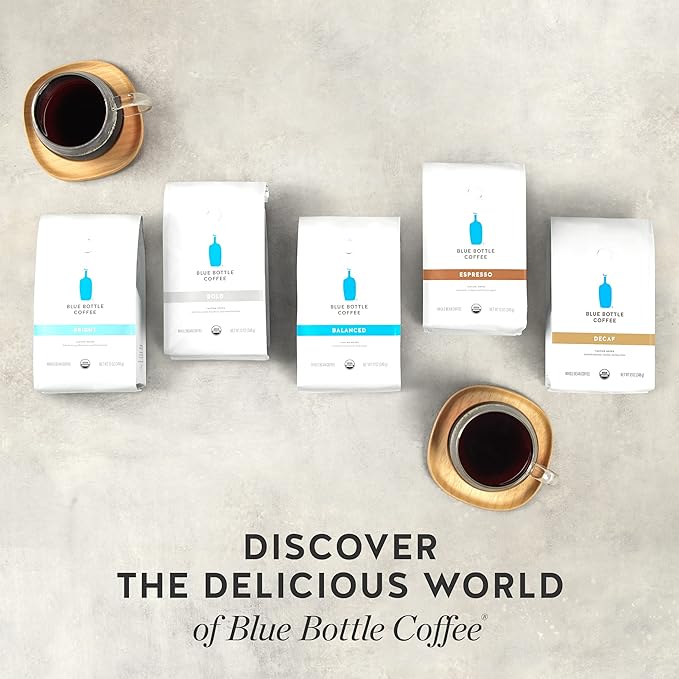 Blue Bottle Whole Bean Organic Coffee, Decaf, Medium Roast, 12 Ounce bag (Pack of 2)