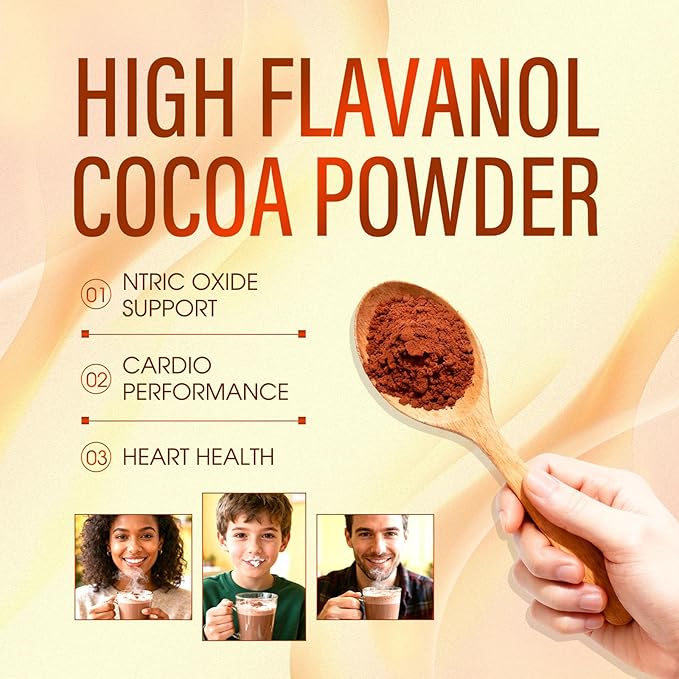 High Flavanol Cocoa Powder, Cocoa Flavanols 1200mg & Flavonoids, Improve Circulation, Energy, Supports Heart Health (1)