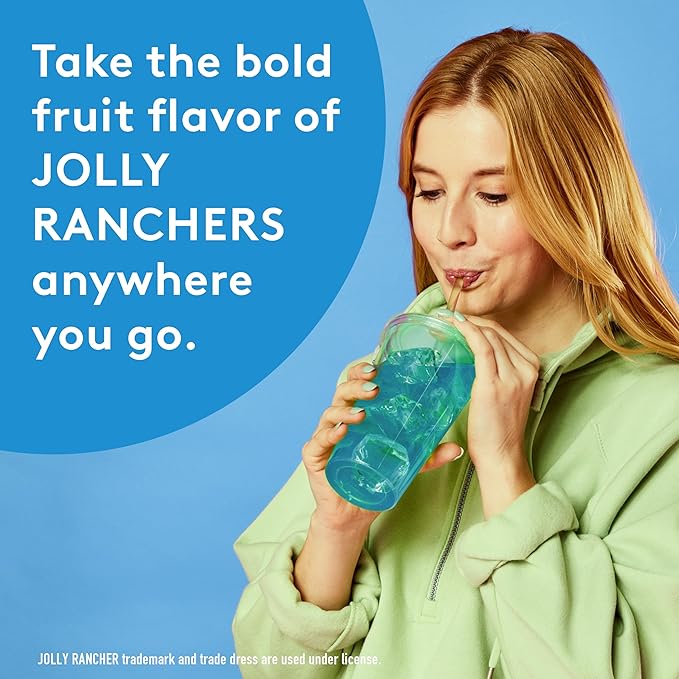 Jolly Rancher Singles To Go Variety Pack, Powdered Drink Mix, Zero Sugar, Low Calorie, Includes 4 Flavors: Green Apple, Blue Raspberry, Cherry, Watermelon, 1 Box (30 Single Servings)