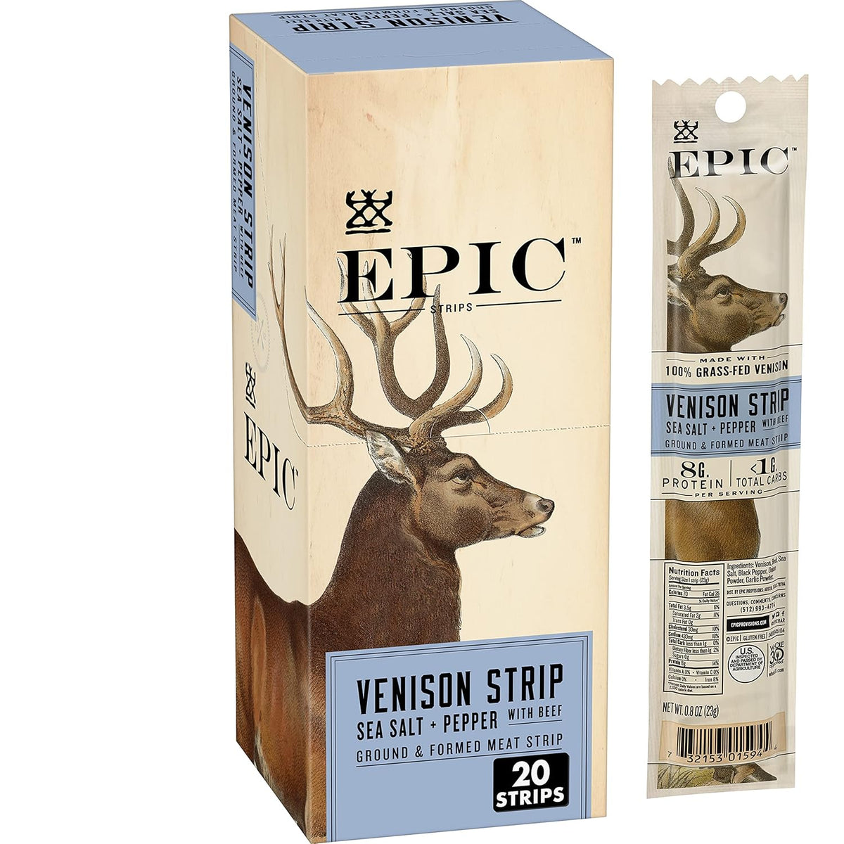 EPIC Salmon Smoked Maple Strips, Wild Caught, Paleo Friendly, Protein Snacks, 20 Ct, 16 oz