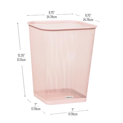 Mind Reader Mesh Trash Can, Pink, 5 Gallon, Set of 2 | Mesh Design