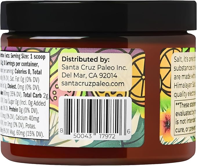 Santa Cruz Paleo Electrolyte Powder, P.O.G. Flavor (Passionfruit Orange Guava), Sugar Free Hydration Mix with Himalayan Pink & Sea Salt, Magnesium, Potassium, Stevia, 30 Servings