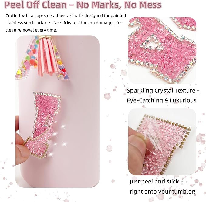 Letter Handle Strap Accessories with Cute Initial Charm Compatible with Owala Water Bottle 24oz 32oz 40oz Owala Kids
