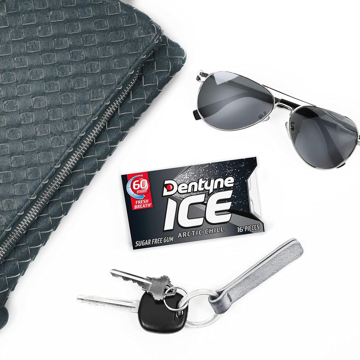dentyne ice arctic chill sugar free gum, 9 packs of 16 pieces each, 144 total pieces