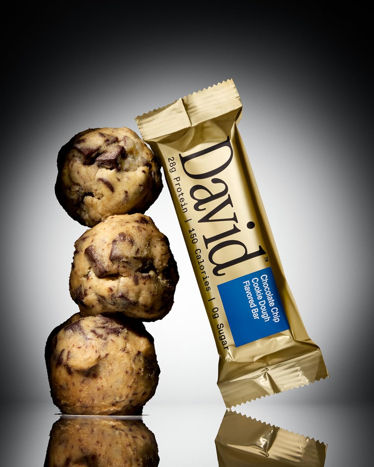 David High Protein Bars No Sugar - 28g Protein, 150 Calories, Gluten Free, Low Carb, Sugar Free, Chocolate Chip Cookie Dough