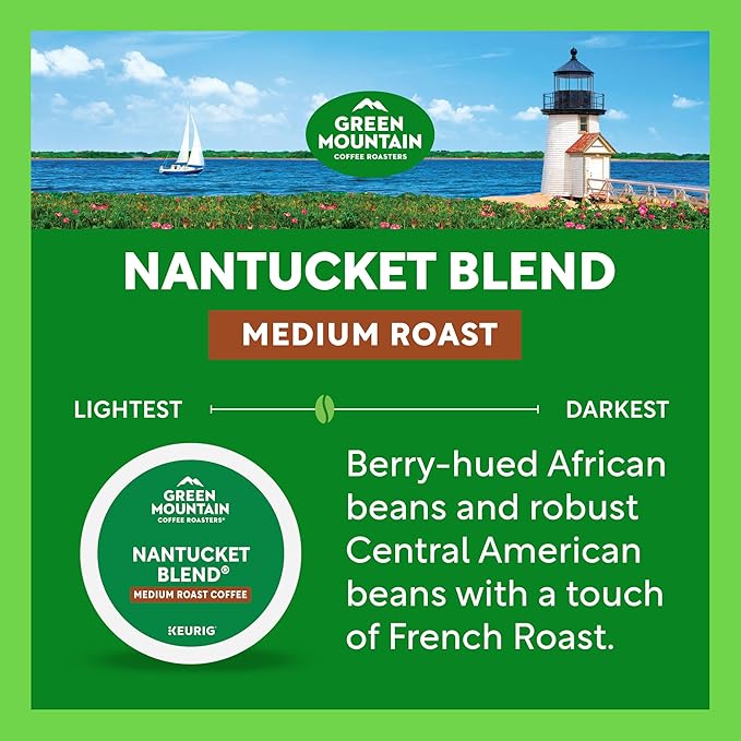 Green Mountain Coffee Roasters Nantucket Blend, Single-Serve Coffee K-Cup Pods, Medium Roast, 32 Count
