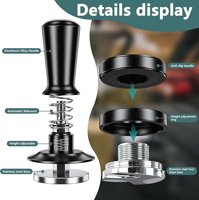 7 Pack Espresso Accessories Kit,58mm Espresso Tool Kit | Espresso Tamping Station | Coffee Distributor Tamper | WDT Tool | Dosing Funnel | Expresso Puck Screen | Christmas Gift for Espresso Lovers