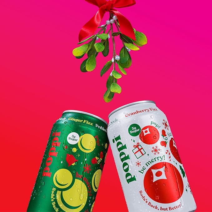 Poppi Sparkling Prebiotic Soda Beverage with Apple Cider Vinegar, Seltzer Water and Fruit Juice, Naughty or Nice Variety Pack, 12 Fl Oz, Pack of 12, Packaging May Vary