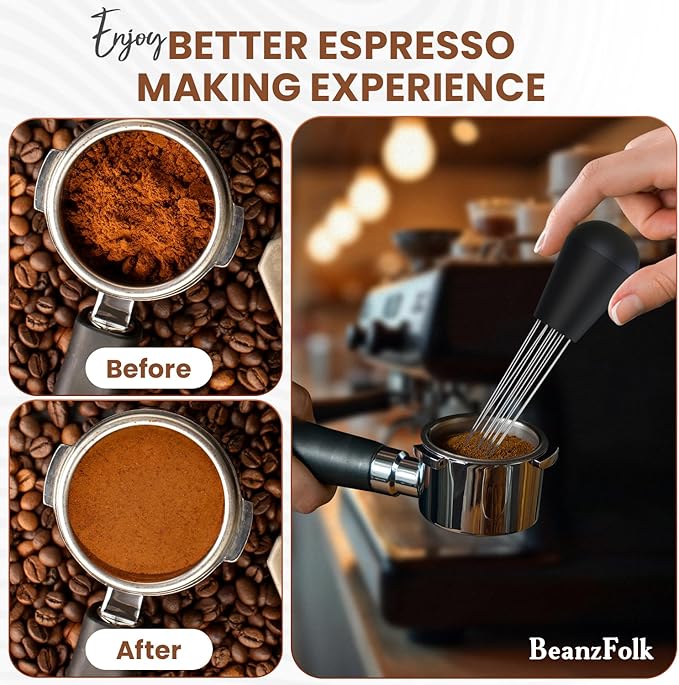 8-Piece Espresso Accessories Set – 53 mm Tools for 54 mm Portafilters – Tamper Station, Coffee Tamper, Distributor/Leveler, WDT Tool, Dosing Ring, Cleaning Brush, Puck Screen & Silicone Mat.
