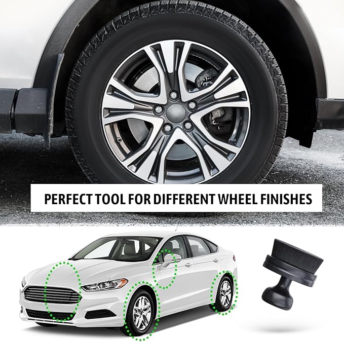BABYSHEEP Car Tire Shine Applicator,Vegan Tire Shine Brush with Stand for Auto Detailing Cleaning Service,Black (2pc)