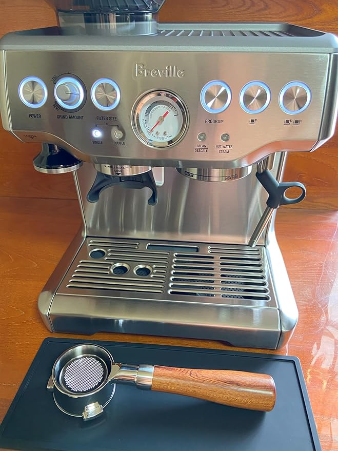 54mm Filter Basket Stainless Steel Portafilter Basket Espresso Handle Compatible with Breville Portafilter BES870XL,BES860XL,BES840XL,Double Cup Coffee FilterBasket Replacement
